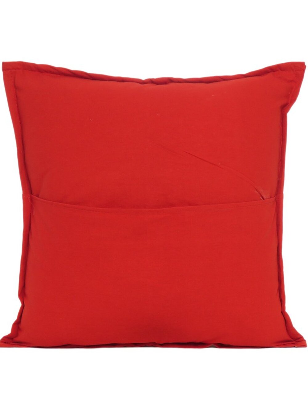 Oussum Cushion Cover Red Floral Print Handmade Pillow Case Cotton Set Of 1 - Picture 3 of 4